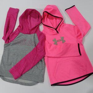 Adidas and Under Armour‎  Pink Sweatshirt Hoodie Pullover Girls Youth's Size 6